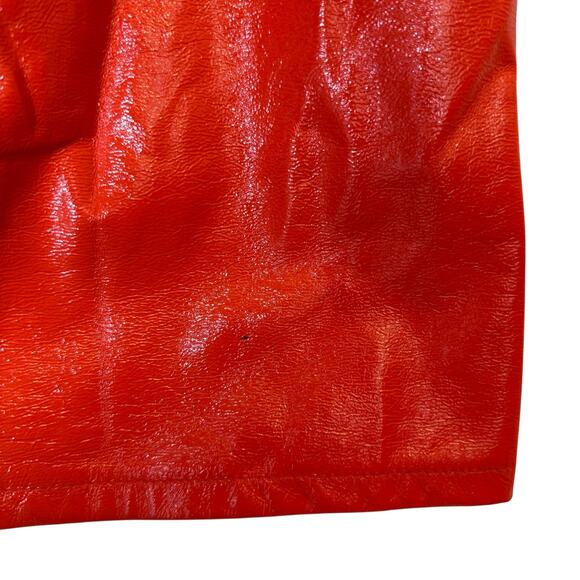 Fiorucci Berty Vinyl Jacket and Vinly Mini Skirt Set Matching Orange Outfit 2pc - Picture 10 of 10
